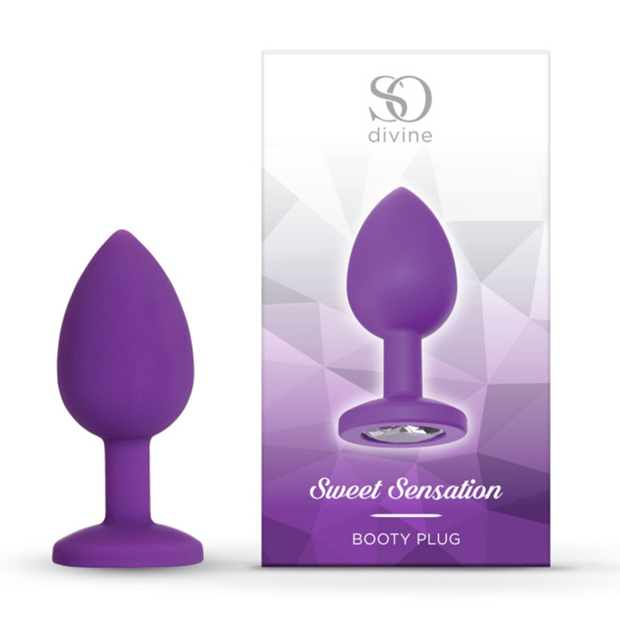 Анальна пробка So Divine Sweet Sensation з кристалом, розмір S, фіолетова, 1 шт