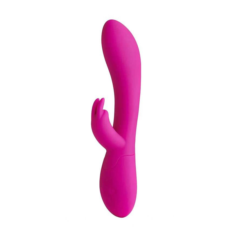 Уцінка! Кліторально-вагінальний вібратор So Divine Kiss Kiss Rechargeable Vibrating Rabbit рожевий, 1 шт
